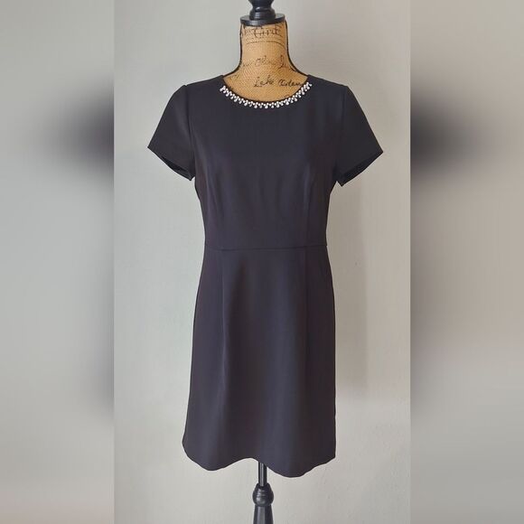 Kensie Jeweled Neckline Elegant Black Dress Sz M - Picture 1 of 12